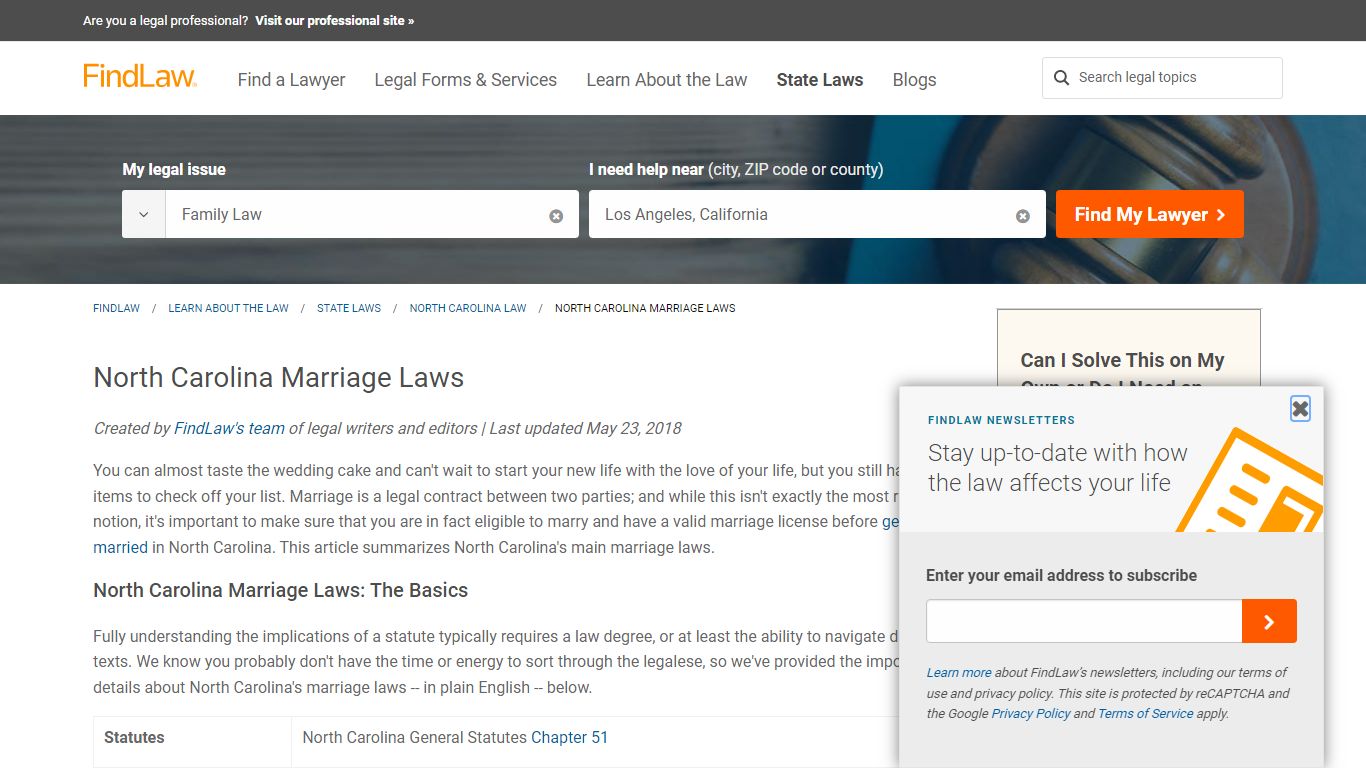 North Carolina Marriage Laws - FindLaw